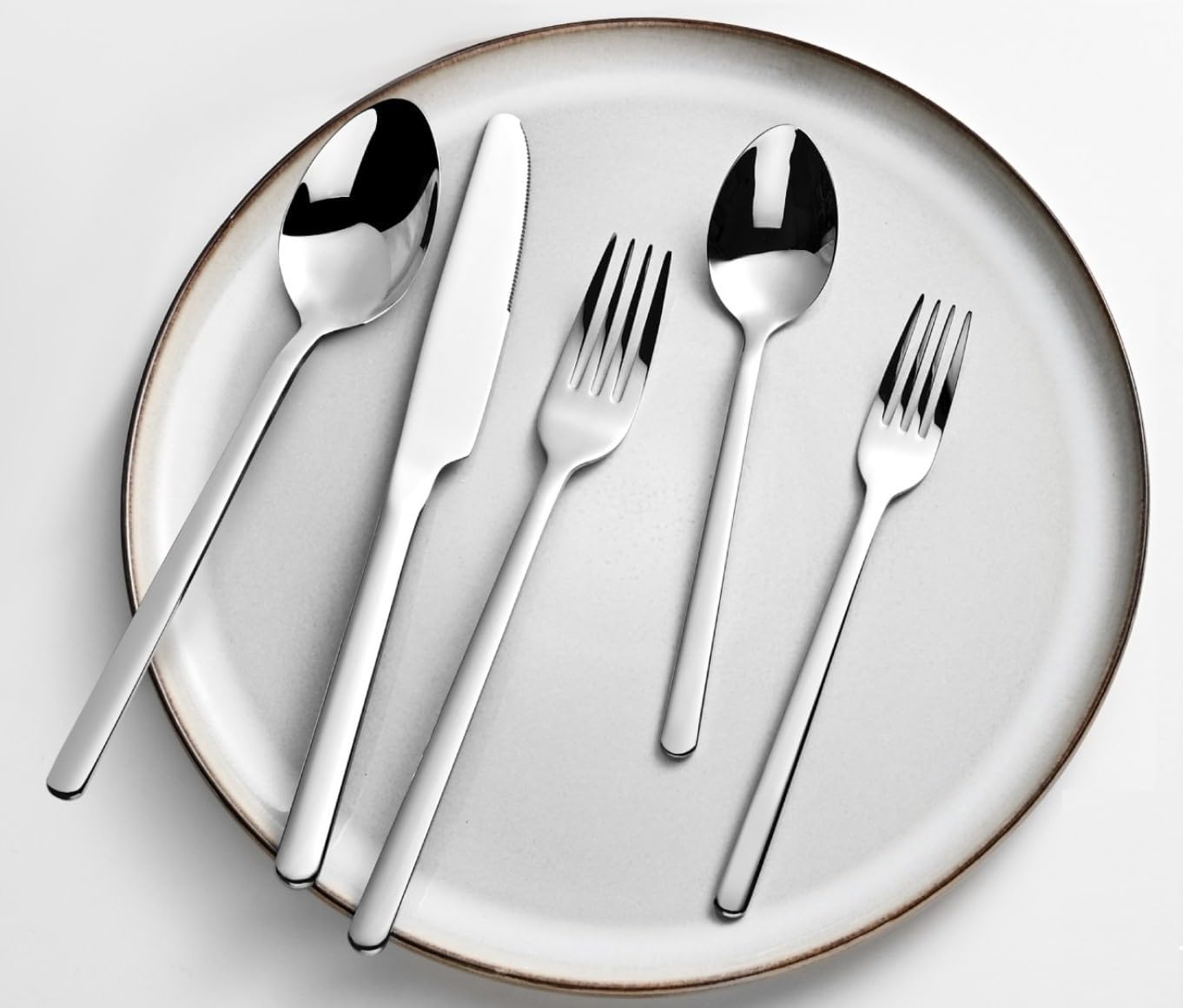 KINGSTONE Silverware Set, 20 Piece Flatware Cutlery Set for 4, 18/10 Stainless Steel Silverware Mirror Polished Dishwasher Safe for Home, Restaurant, Wedding, Party(Silver, 20 pieces for 4) - Image 5